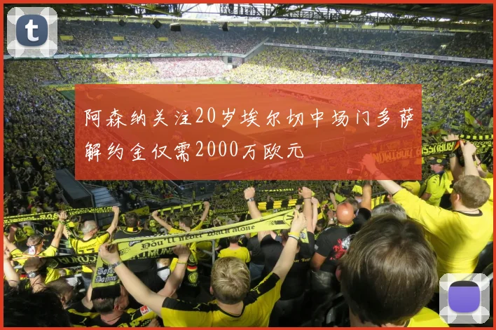 阿森纳关注20岁埃尔切中场门多萨解约金仅需2000万欧元